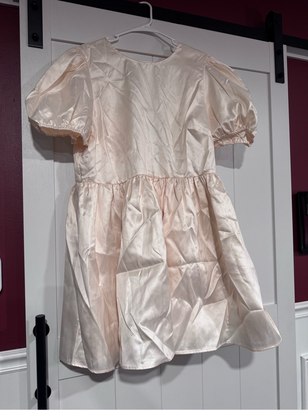 Boohoo Ivory Puff-Sleeve Mini Dress with Bow - Picture 3 of 6